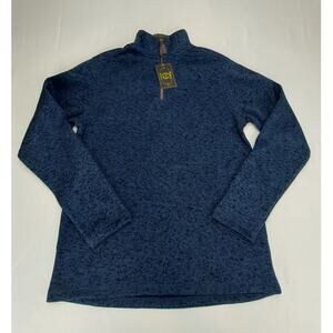 Victory Sportswear Mens Heather Blue Fleece Pullover 1/4-Zip Pullover Medium NEW